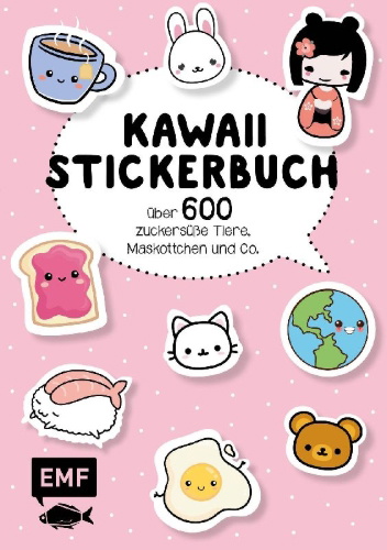 Buchcover und Innenansicht für das Buch: Kawaii Stickerbuch - Band 1