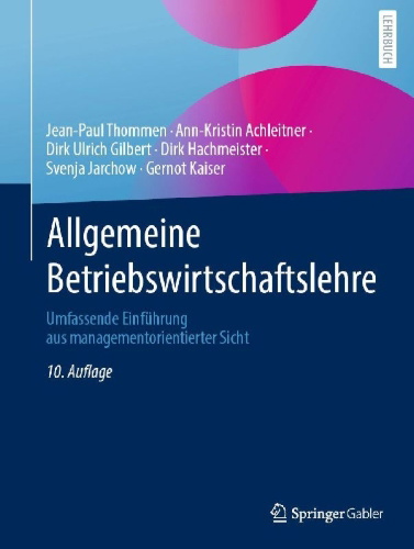 Buchcover und Innenansicht für das Buch: Allgemeine Betriebswirtschaftslehre