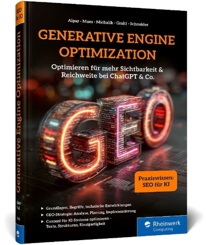 Buchcover und Innenansicht für das Buch: Generative Engine Optimization