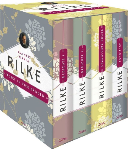 Buchcover und Innenansicht für das Buch: Rainer Maria Rilke, Werke in vier Bänden (Gedichte I - Gedichte II - Erzählende Prosa - Schriften) (4 Bände im Schuber)