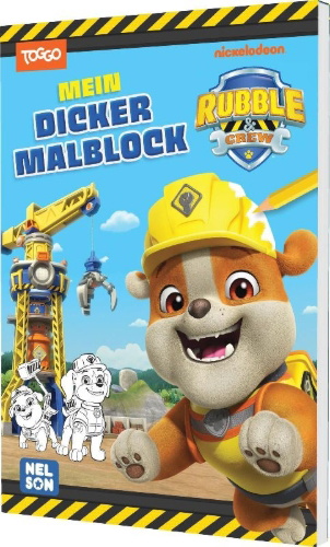 Buchcover und Innenansicht für das Buch: Rubble & Crew: Mein dicker Malblock