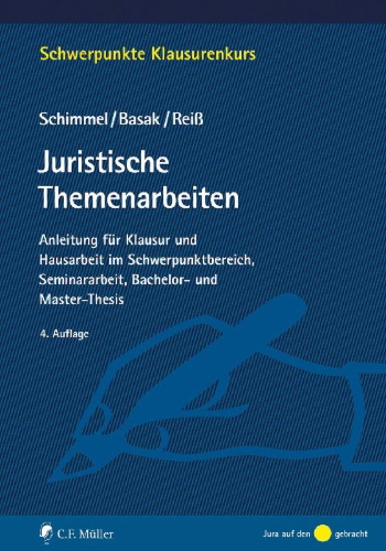 Buchcover und Innenansicht für das Buch: Juristische Themenarbeiten
