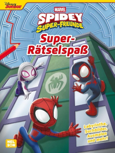 Buchcover und Innenansicht für das Buch: Marvel Spidey und seine Super-Freunde: Super-Rätselspaß