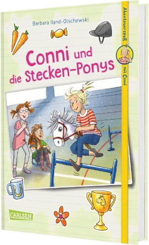 Buchcover und Innenansicht für das Buch: Abenteuerspaß mit Conni 4: Conni und die Stecken-Ponys