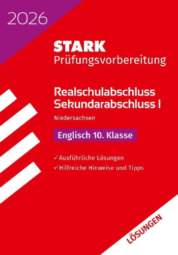 Buchcover und Innenansicht für das Buch: STARK Lösungen zu Englisch - Realschulabschluss 2026 Niedersachsen - Prüfungsvorbereitung
