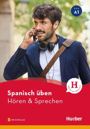 Buchcover und Innenansicht für das Buch: Spanisch üben - Hören & Sprechen A1