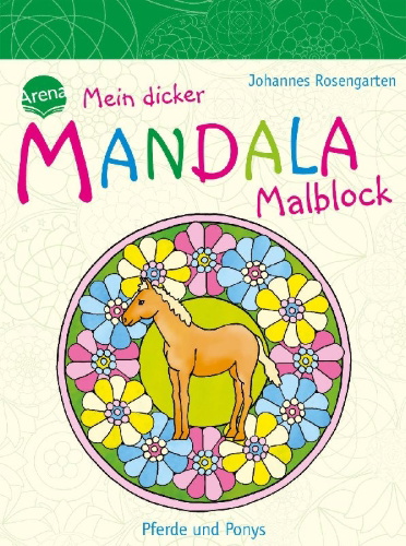Buchcover und Innenansicht für das Buch: Mein dicker MANDALA Malblock: Pferde und Ponys