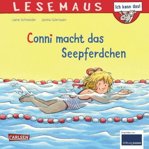 Buchcover und Innenansicht für das Buch: Conni macht das Seepferdchen (Neuausgabe)