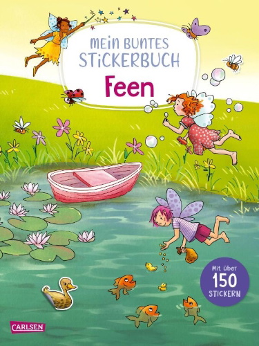 Buchcover und Innenansicht für das Buch: Mein buntes Stickerbuch: Feen
