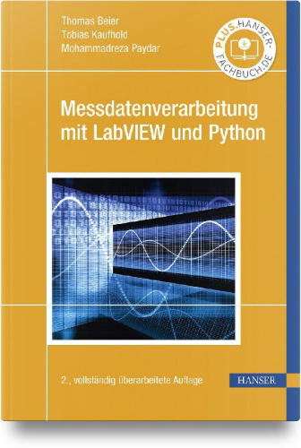 Buchcover und Innenansicht für das Buch: Messdatenverarbeitung mit LabVIEW und Python