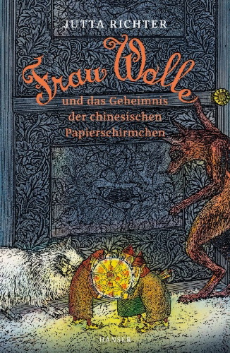 Buchcover und Innenansicht für das Buch: Frau Wolle und das Geheimnis der chinesischen Papierschirmchen