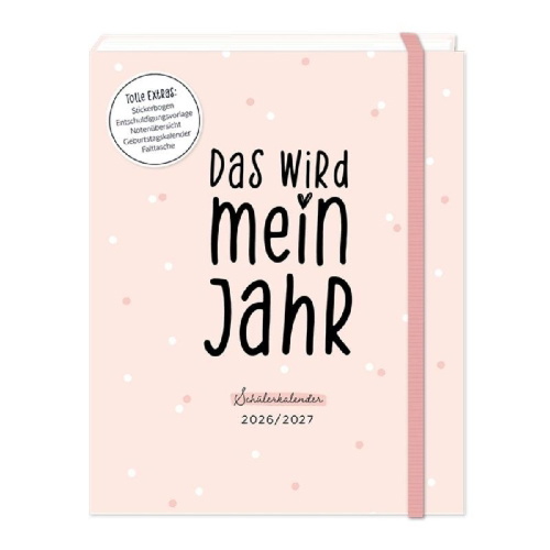 Buchcover und Innenansicht für das Buch: Schülerkalender 2026 / 2027 Das wird mein Jahr