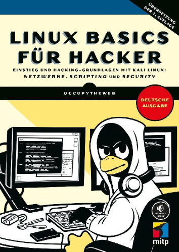 Buchcover und Innenansicht für das Buch: Linux Basics für Hacker