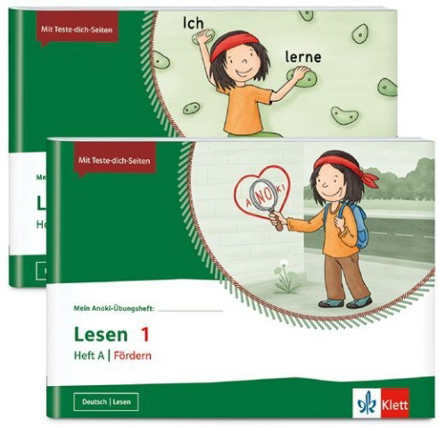 Buchcover und Innenansicht für das Buch: Mein Anoki-Übungsheft - Paket Lesen 1. Fördern