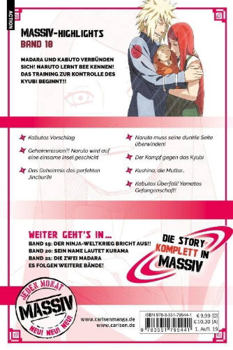 Buchcover und Innenansicht für das Buch: NARUTO Massiv 18