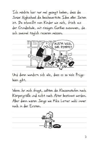 Buchcover und Innenansicht für das Buch: Diary of a Wimpy Kid