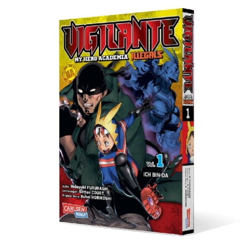 Buchcover und Innenansicht für das Buch: Vigilante: Boku no Hero Academia Illegals