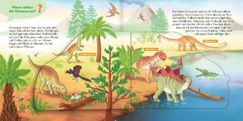 Buchcover und Innenansicht für das Buch: Frag doch mal ... die Maus: Dinosaurier