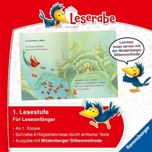 Buchcover und Innenansicht für das Buch: Pimpinella Meerprinzessin und der Delfin - Leserabe 1. Klasse - Erstlesebuch für Kinder ab 6 Jahren