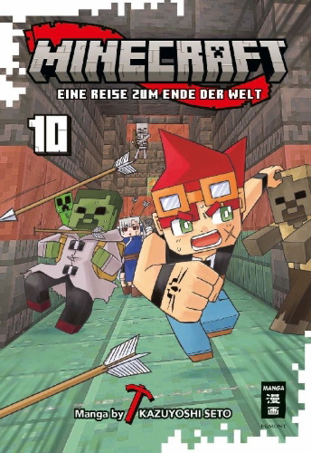 Buchcover und Innenansicht für das Buch: Minecraft - Sekai no Hate no Tabi
