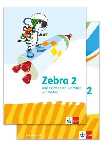 Buchcover und Innenansicht für das Buch: Zebra 2. Paket: Arbeitsheft Sprache in Grundschrift und  Arbeitsheft Lesen/Schreiben Klasse 2