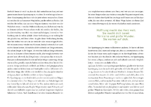Buchcover und Innenansicht für das Buch: Spaziergang zu dir selbst