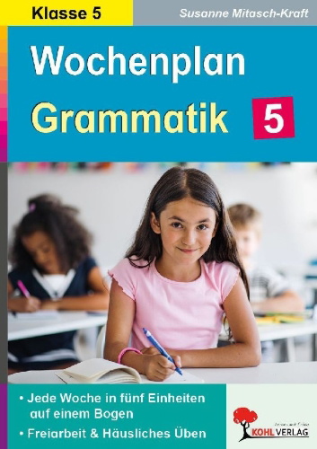 Buchcover und Innenansicht für das Buch: Wochenplan Grammatik / Klasse 5
