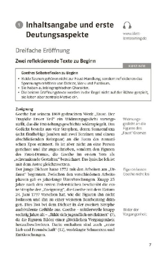 Buchcover und Innenansicht für das Buch: Lektürehilfen Johann Wolfgang von Goethe "Faust - Der Tragödie erster Teil"