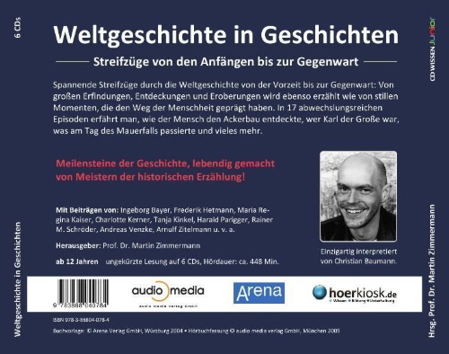 Buchcover und Innenansicht für das Buch: Weltgeschichte in Geschichten