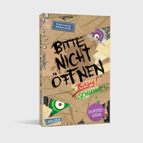 Buchcover und Innenansicht für das Buch: Bitte nicht öffnen: Doppelband (Enthält die Bände 1: Bissig!, 2: Schleimig!)