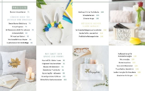 Buchcover und Innenansicht für das Buch: Plotten leicht gemacht mit Cricut