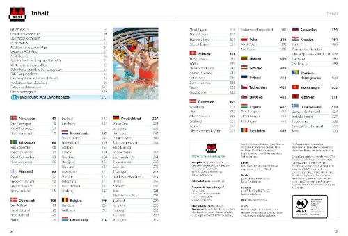 Buchcover und Innenansicht für das Buch: ACSI Campingführer Europa 2026