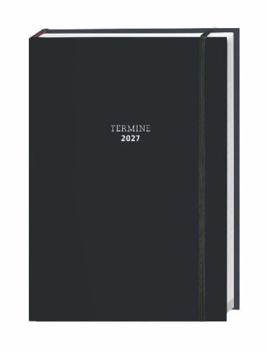 Buchcover und Innenansicht für das Buch: Tages-Kalenderbuch A6, schwarz 2027