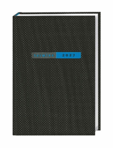 Buchcover und Innenansicht für das Buch: Terminer A6, Struktur schwarz 2027
