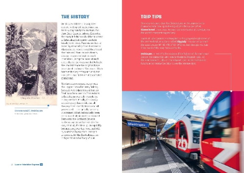 Buchcover und Innenansicht für das Buch: The Best Swiss Train Rides