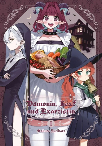 Buchcover und Innenansicht für das Buch: Akuma to majo to Exorcist 1
