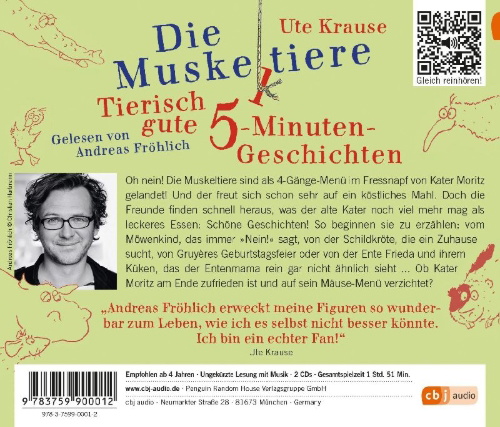 Buchcover und Innenansicht für das Buch: Die Muskeltiere - Tierisch gute 5-Minuten-Geschichten