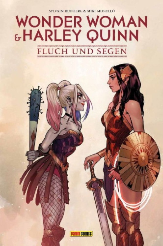 Buchcover und Innenansicht für das Buch: Wonder Woman & Harley Quinn: Fluch und Segen