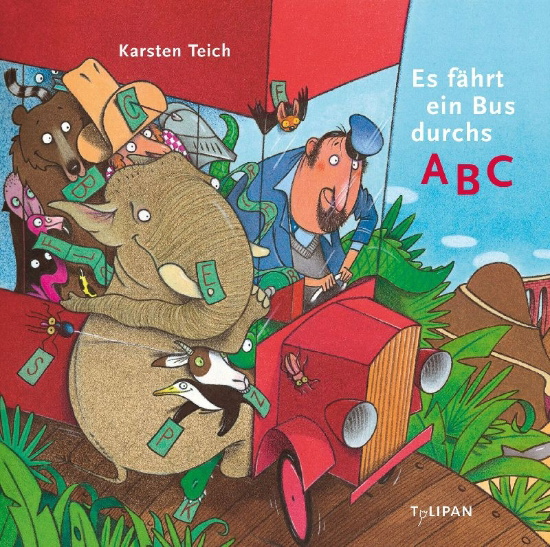 Buchcover und Innenansicht für das Buch: Es fährt ein Bus durchs ABC