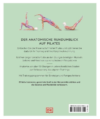 Buchcover und Innenansicht für das Buch: Pilates - Die Anatomie verstehen