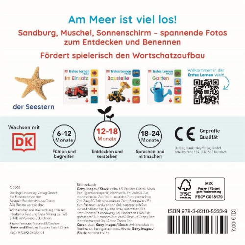 Buchcover und Innenansicht für das Buch: Erstes Lernen Pocket. Am Meer