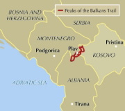 Buchcover und Innenansicht für das Buch: The Peaks of the Balkans Trail