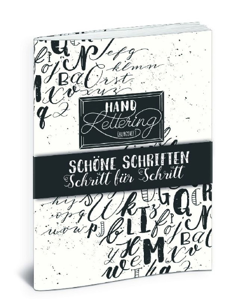 Buchcover und Innenansicht für das Buch: Handlettering Übungsheft