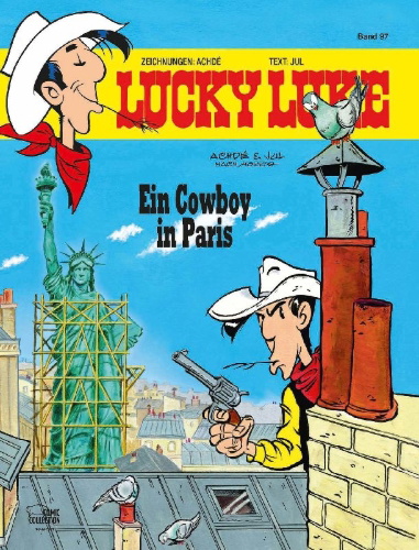 Buchcover und Innenansicht für das Buch: Les Aventures de Lucky Luke d'après Morris 8: Un cow-boy à Paris