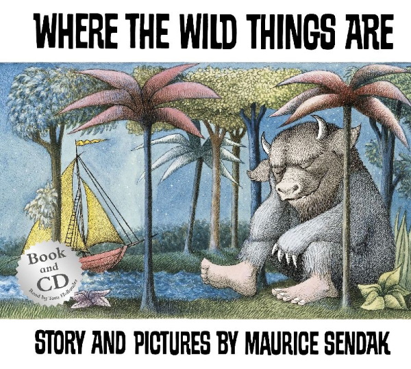 Buchcover und Innenansicht für das Buch: Where the Wild Things Are. Book and CD
