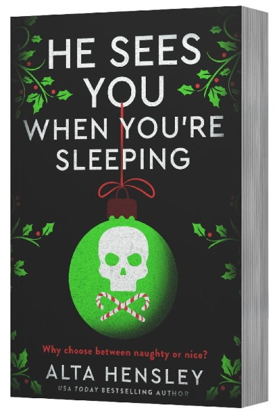 Buchcover und Innenansicht für das Buch: He Sees You When You're Sleeping