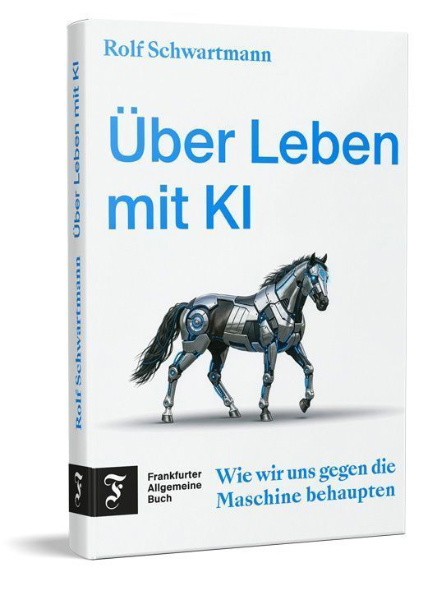 Buchcover und Innenansicht für das Buch: Über Leben mit KI