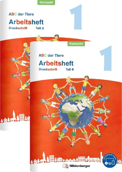 Buchcover und Innenansicht für das Buch: ABC der Tiere 1 Neubearbeitung - Arbeitsheft Druckschrift Kompakt, Teil A und B