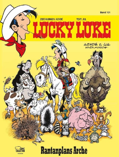 Buchcover und Innenansicht für das Buch: Les Aventures de Lucky Luke d'après Morris 10: L'arche de Rantanplan