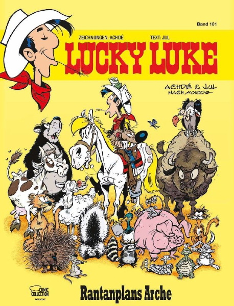 Buchcover und Innenansicht für das Buch: Les Aventures de Lucky Luke d'après Morris 10: L'arche de Rantanplan